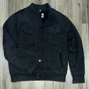 Men's Wool Blend Military Sweater Jacket